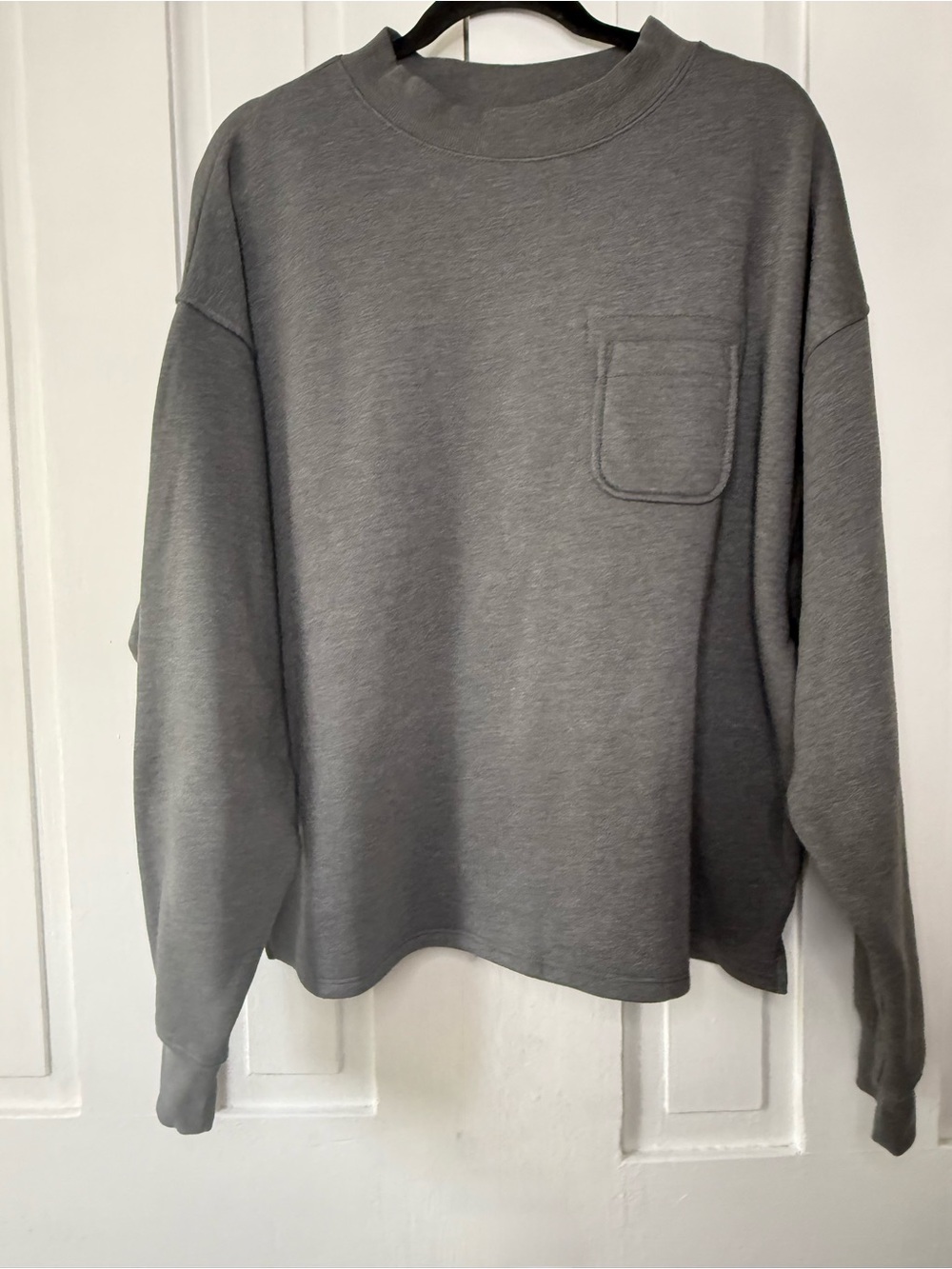 Old Navy Slouchy Mock-Neck Sweatshirt Pocket Chrome Gray - XL Tall